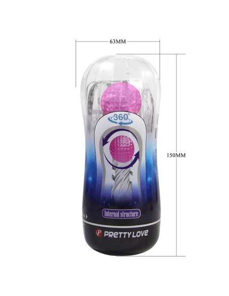 PRETTY LOVE MASTURBADOR CUP 360Aº TEXTURIZADO TRANSPARENTE